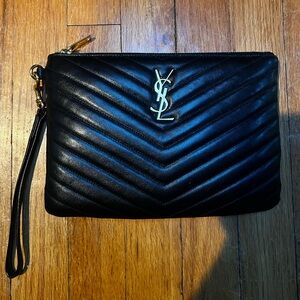 YSL Monogram Small Pouch in Smooth Leather
